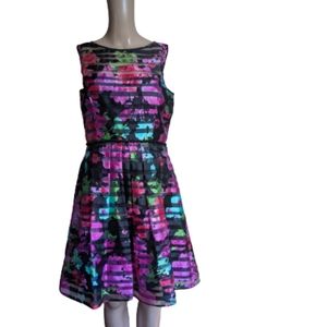 Tahari sleeveless floral a-line dress size 6